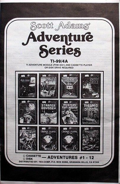 Adventure [Red Label] box art for TI-99